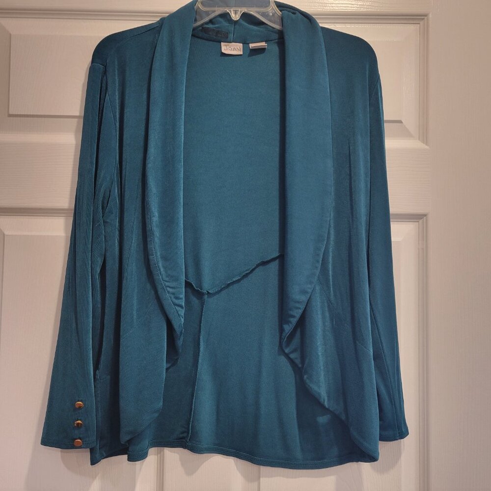 Chico's Travelers Size 1 Green Jacket Set